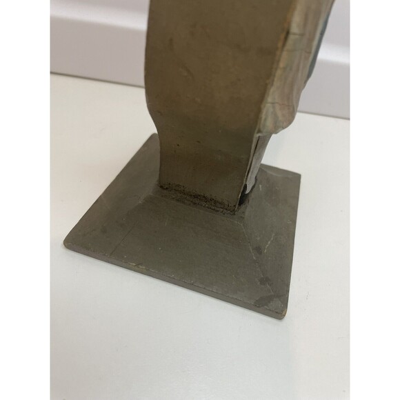 Antique Wooden Candlestick Holder Girl Carrying A Toy Cracks - Picture 5 of 10